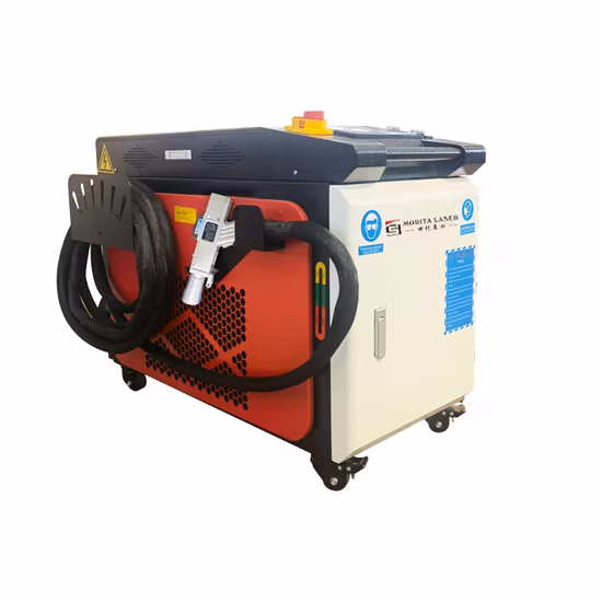 Máquina de limpeza a laser para remoção de ferrugem, cabeça pequena, 1000w, 1500w, para pintura a óleo de metal, peças de carro, lavagem limpa