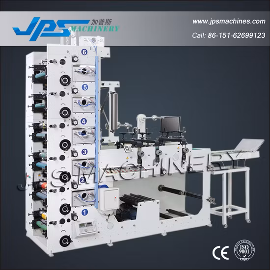 Máquina automática de impressão flexográfica de etiquetas com laminação + corte e vinco rotativo + estação de cobertura / copo de papel / adesivo de filme cortador de impressora flexográfica