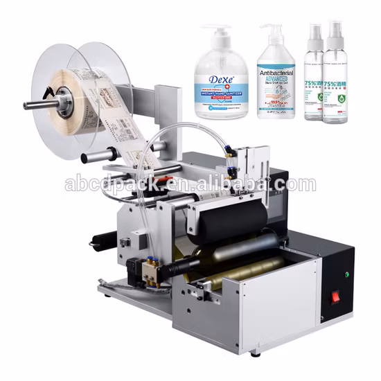 Máquina automática de rotulagem plana para garrafas redondas de mesa fabricada na China