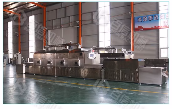 CE Fornecedor Chinês Transportador de Controle PLC Tenebrio Molitor Equipamento Personalizado Microondas Bsfl Secador Máquina de Esterilização e Secagem